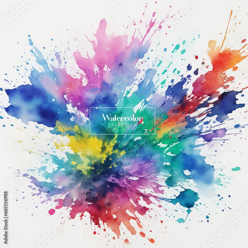 Abstract colorful background with rainbow, colorful watercolor, abstract watercolor background with splashes