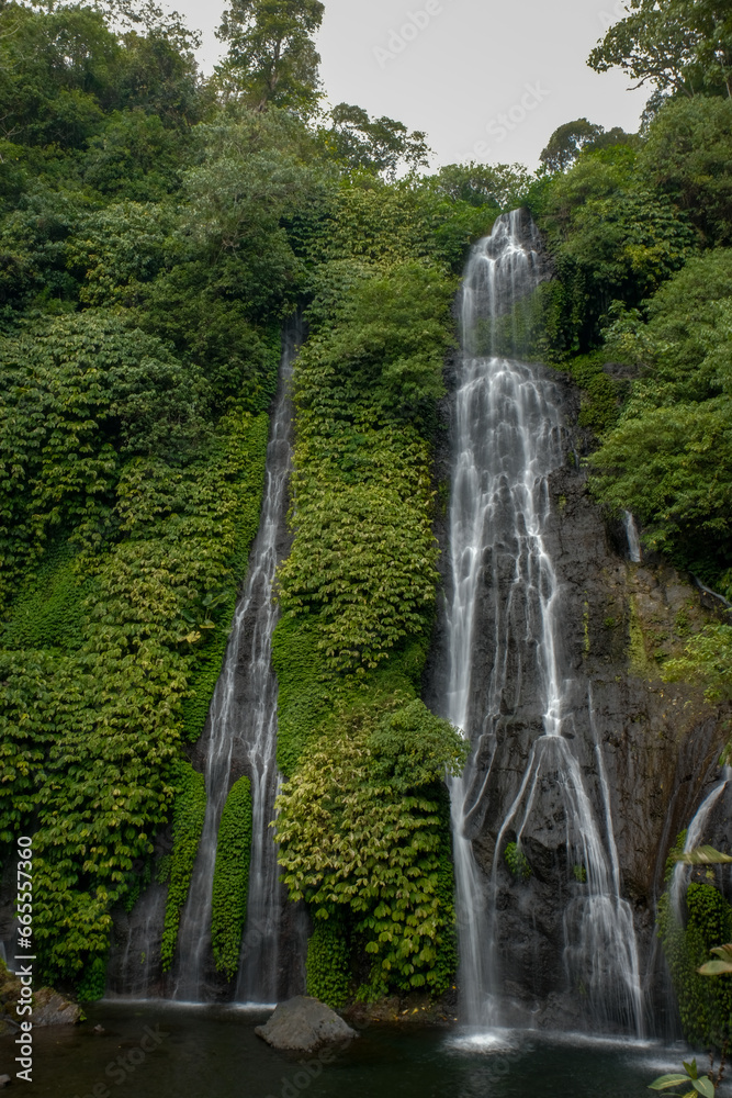 Twin Waterfalls in North Bali Captured in Long Exposure Brilliance