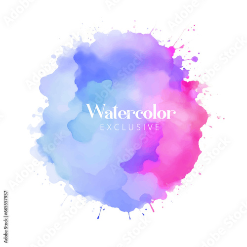 Abstract pink watercolor on white background.This is watercolor splash.It is drawn by hand.
