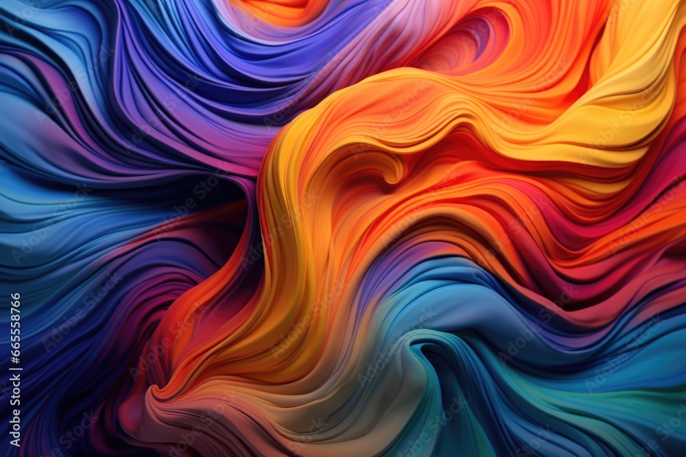Obraz premium A vibrant multicolored background with a wavy design. Suitable for various design projects and presentations