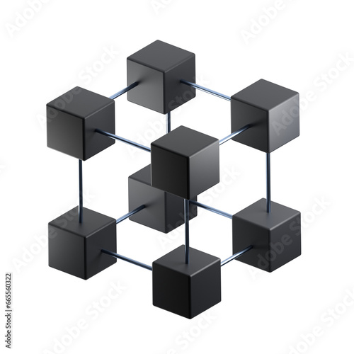 Fototapeta Naklejka Na Ścianę i Meble -  3d icon Blockchain, 3d illustration, 3d element, 3d rendering.