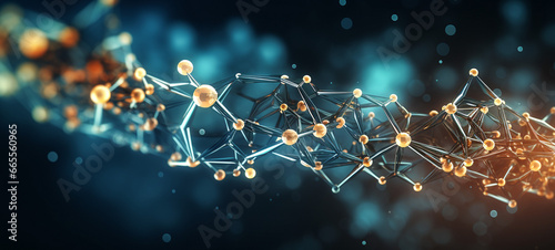 Genetic engineering and molecular structure, hexagon DNA network, science chemical and biotechnology concept. Hexagon DNA Network: Abstract Molecular Biology Illustration