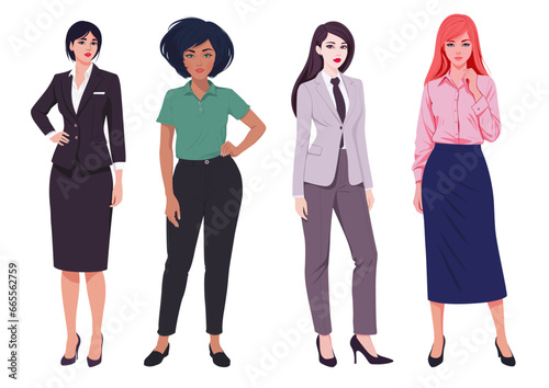 Business Women Professional Diverse Attire Styles