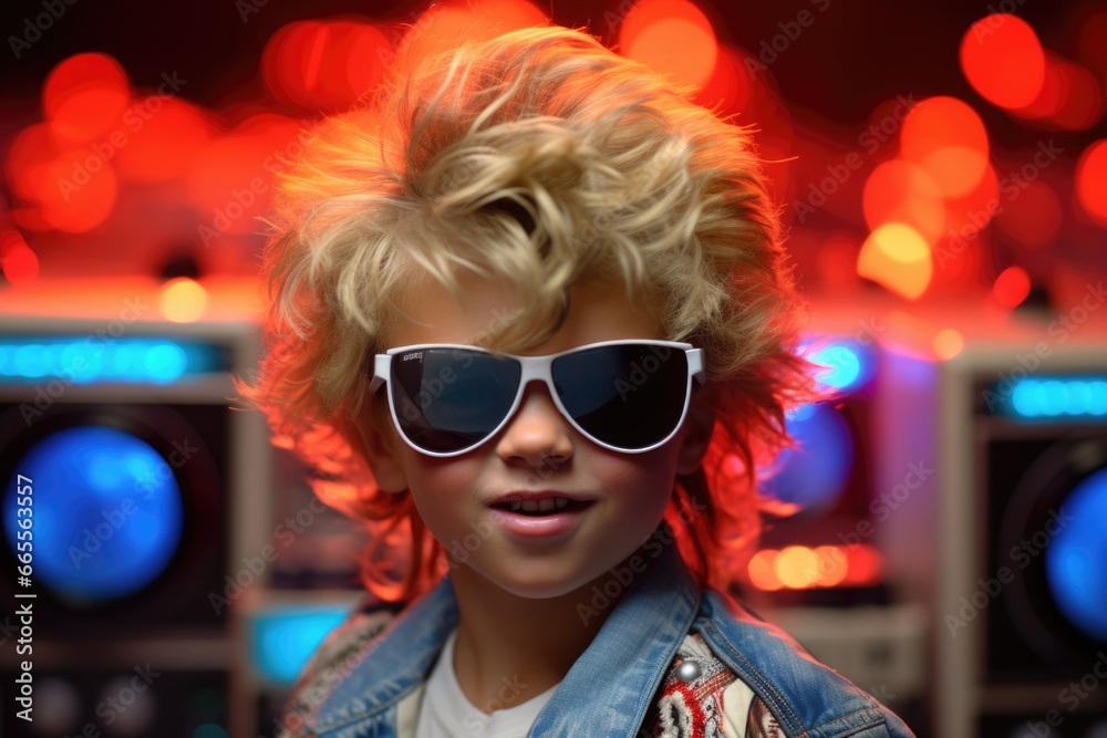 Young Boy in Sunglasses and Denim Jacket Young Boy in Sunglasses and Denim Jacket