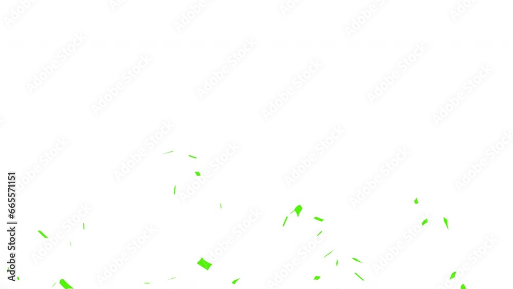 3D Confetti Blast, Green Blast Animation 4k on White Alpha Matte Background 3D Confetti Blast, Green Blast Animation 4k on White Alpha Matte Background