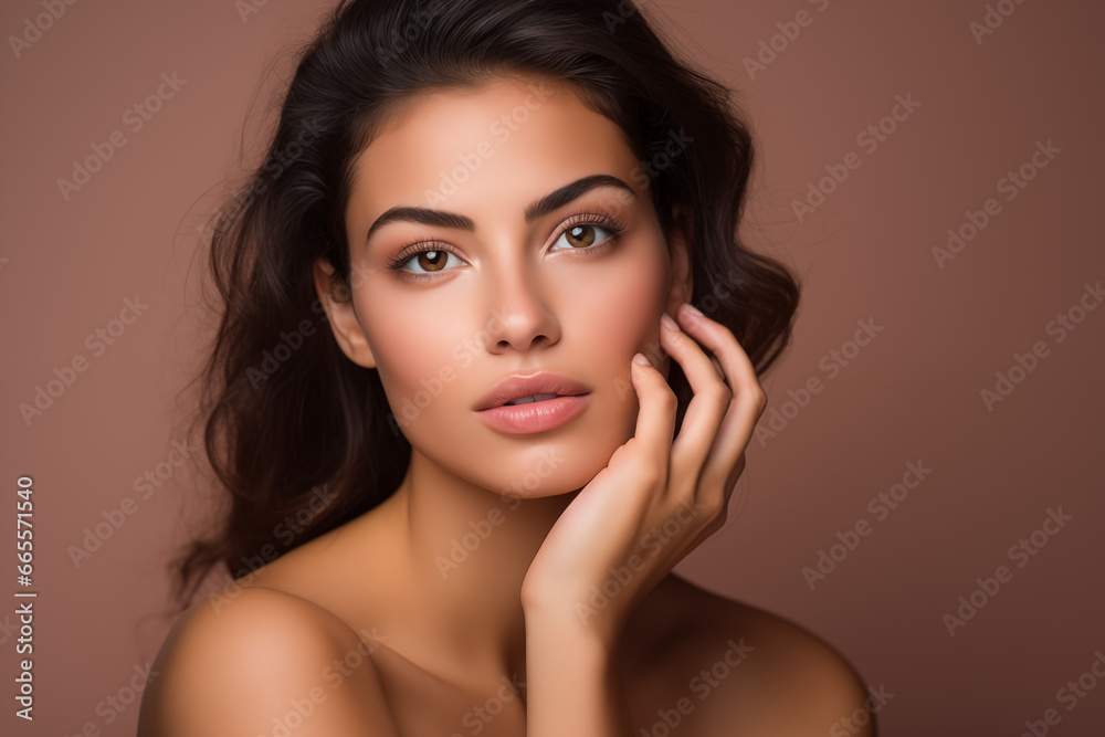 Portrait of beautiful young woman with clean fresh skin.beauty and spa concept Portrait of beautiful young woman with clean fresh skin.beauty and spa concept