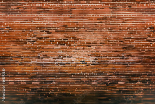 Panoramic Display of Vintage Red Brick Masonry