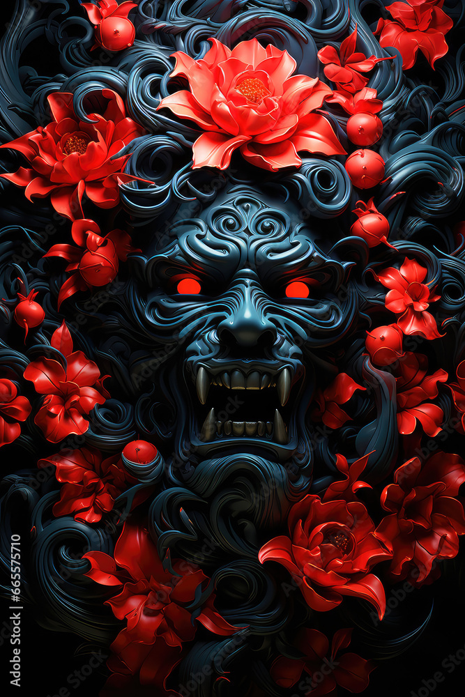 Whispers from the Void: Capturing the Essence of an Abstract Evil Entity in a Powerful Demon or Skull Poster Illustration - Generative AI Whispers from the Void: Capturing the Essence of an Abstract Evil Entity in a Powerful Demon or Skull Poster Illustration - Generative AI