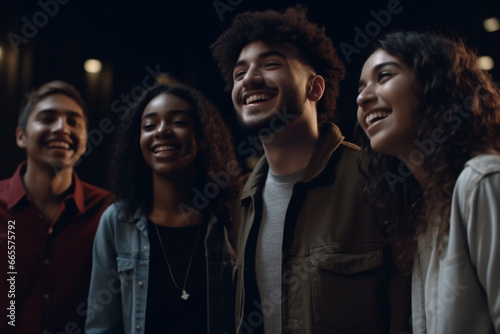 A group of people of different nationalities laughing. Different ages nationalities having fun together, having good time together laughing smiling. Enjoyment, relaxation respect peace.
