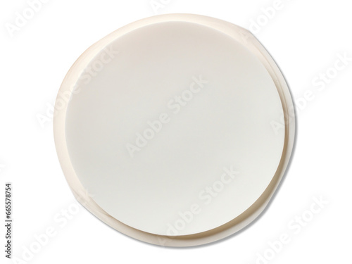 Blank white round paper sticker isolated on transparent background. generative ai