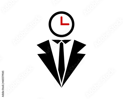 Tuxedo suit with clock time vector logo