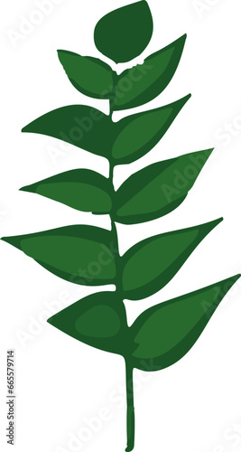 Minimalistic vector illustration of tropical leaves. A simplistic depiction capturing the essence of lush foliage with clean lines.