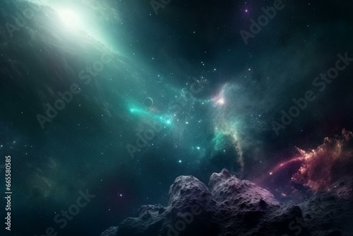 Beautiful nebula wallpaper depicting deep space, stars, and the universe. Generative AI