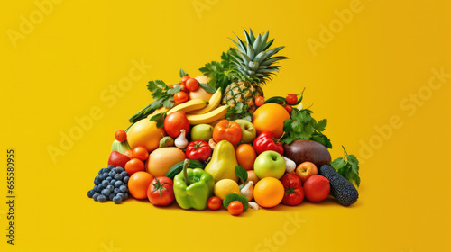Nature s palette vibrant array of fresh fruits on a solid background  showcasing the beauty and flavor of nature s bounty