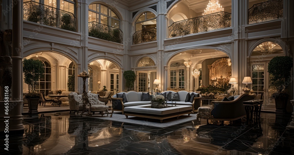 Luxury real estate, featuring opulent residences and lavish amenities. Generative AI