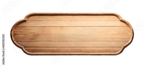 wooden signboard isolated on transparent background. generative ai photo