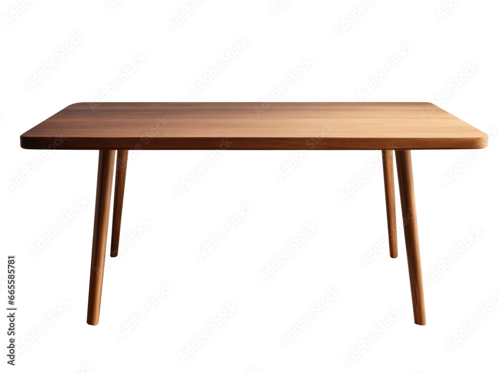wooden table isolated on transparent background. generative ai wooden table isolated on transparent background. generative ai