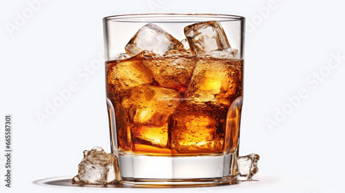 Ice-Cold Indulgence: A tempting glass of iced cola, condensation glistening on the sides, promising a refreshing burst of fizzy delight