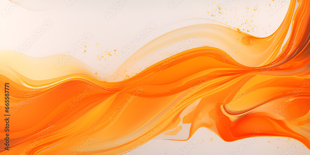 Orange abstract ink waves background Orange abstract ink waves background