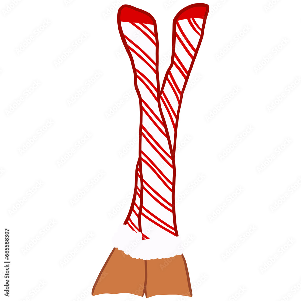 Obraz premium Woman Legs With Christmas Socks
