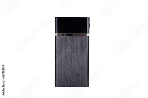 Portable external battery ( power bank ) isolated on a white background.