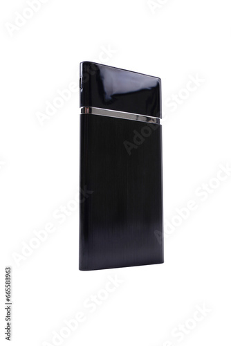 Portable external battery ( power bank ) isolated on a white background.