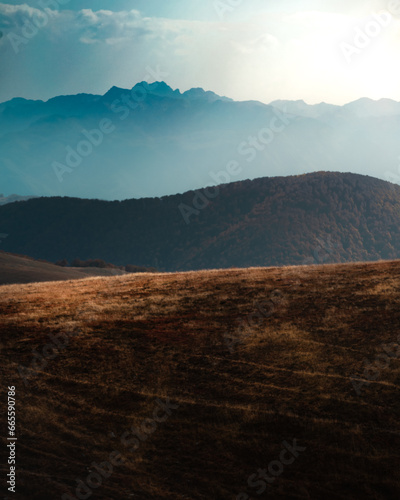 landscape with mountains and clouds