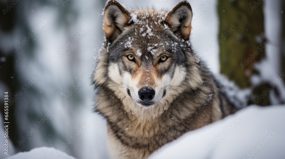 Snow-Silenced Stalker: Wolf in Winter Wilderness
