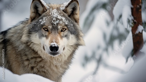 Snow-Silenced Stalker  Wolf in Winter Wilderness 