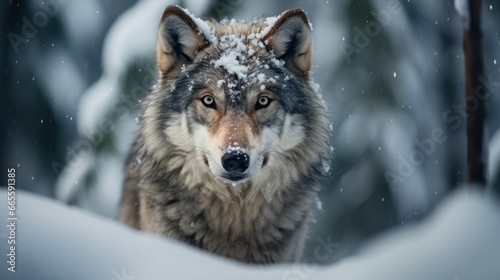Snow-Silenced Stalker: Wolf in Winter Wilderness  © Daryna