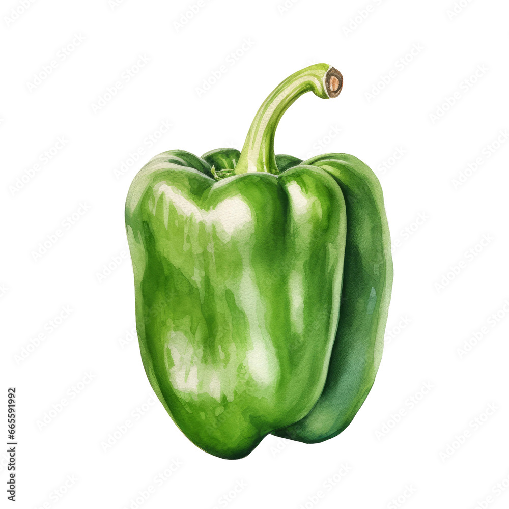 green bell pepper isolated