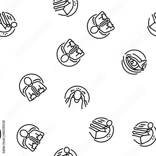 disease health heart vector seamless pattern thin line illustration