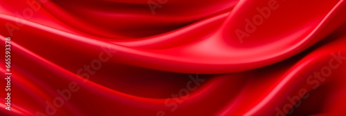 Silky Fashion Background. Abstract Liquid Waves of Luxurious Red Cloth. Soft and Elegant Wallpaper Design