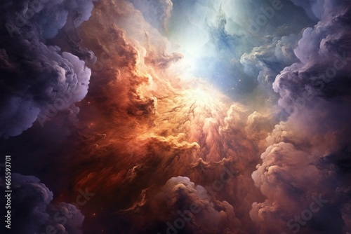 Stunning cosmic cloud in the depths of space. Generative AI