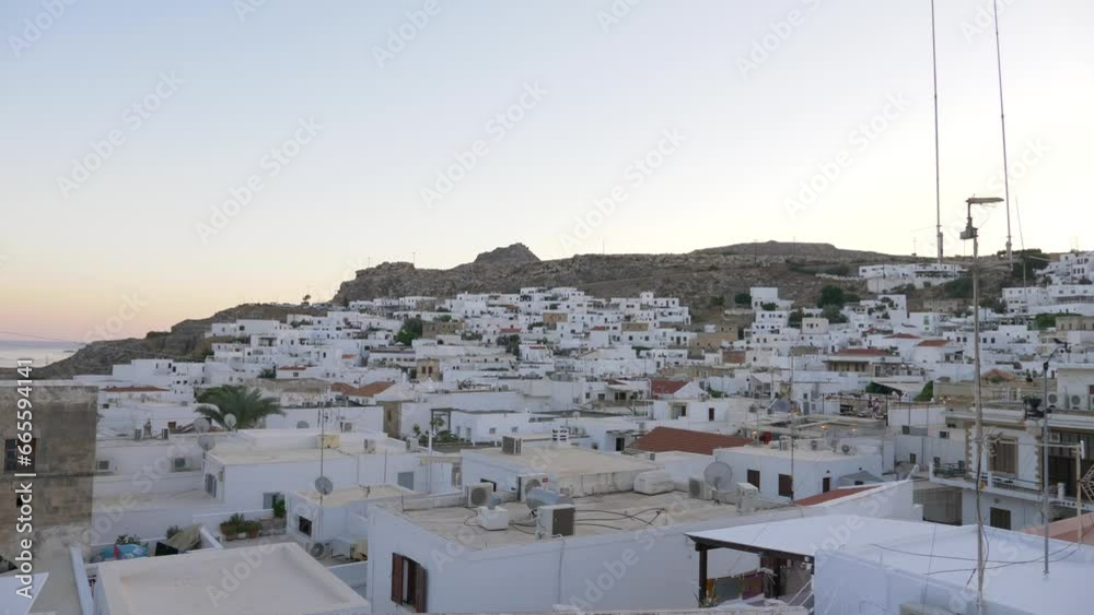 Lindos village rooftops, at Rhodes island, Greece Lindos village rooftops, at Rhodes island, Greece