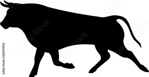 Black White Bull Icon