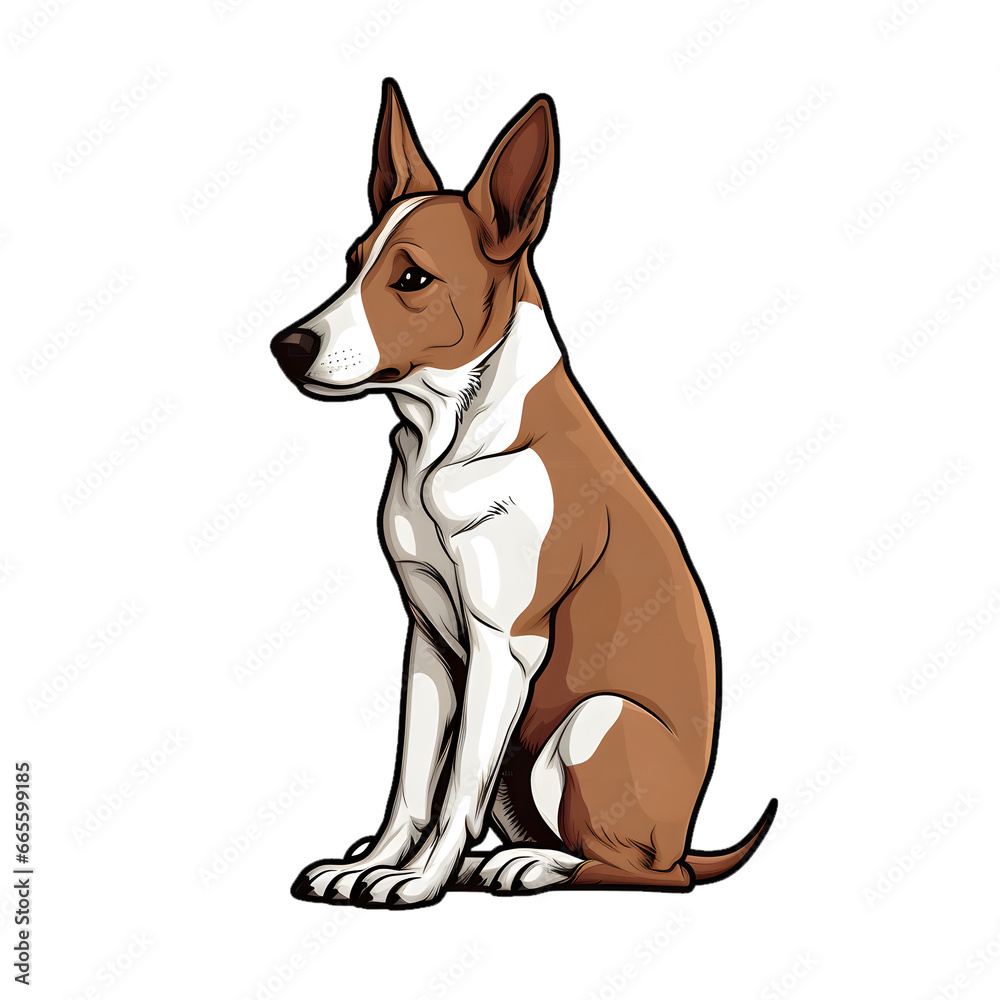 Dog Sitting Portrait Illustration