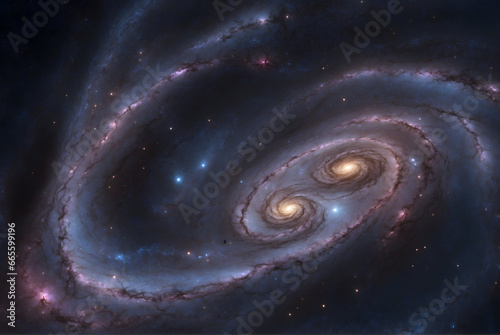 spiral galaxy in space, fibonacci concept 