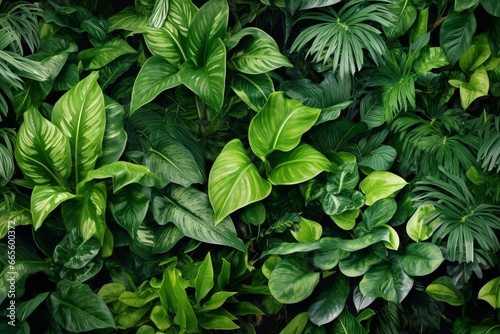 Pattern of lush foliage against a clean backdrop. Generative AI © William