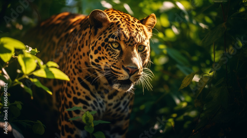 Wallpaper Leopard im Dschungel - Generated by AI technology 
