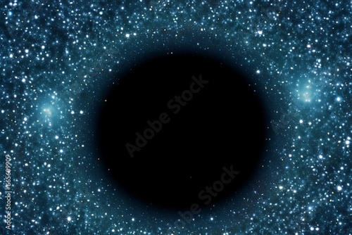Czarna dziura otoczona gwiazdami AI