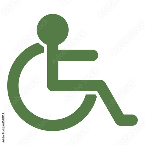 wheelchair icon, vector isolated on white background. simple and modern flat style design.