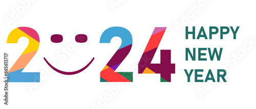 Merry Christmas and Happy New Year, White background.2024 new year idea concept