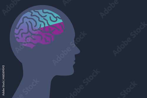 Person Creativity Mental Health Gradient Head Design Element