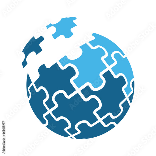 globe earth puzzle logo icon