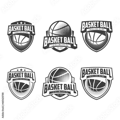 Basketball logo sport, emblem set collection, basketball vector illustration