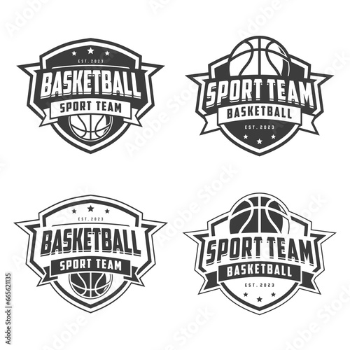 Basketball logo sport, emblem set collection, basketball vector illustration