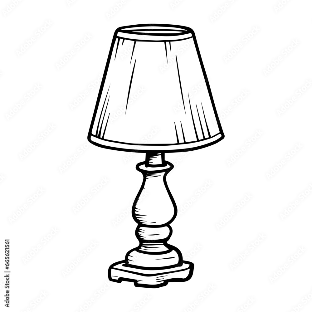 Obraz premium Furniture chandelier, floor and table lamp in flat cartoon style. A set of lamps on a white background. Chandeliers, illuminator, flashlight - elements of a modern interior. Vector illustration. , ai 