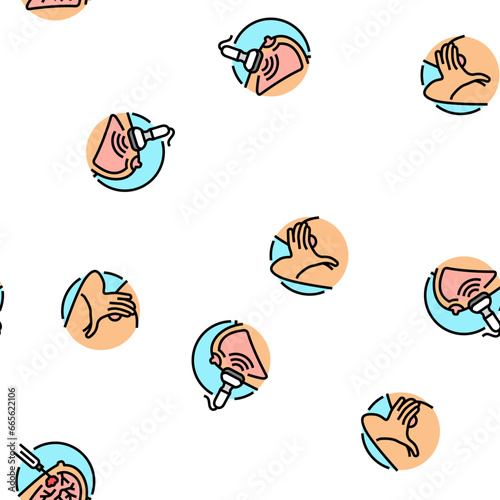 breast surgery body woman plastic vector seamless pattern thin line illustration