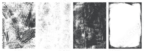 Minimalistic grunge monochrome set textures